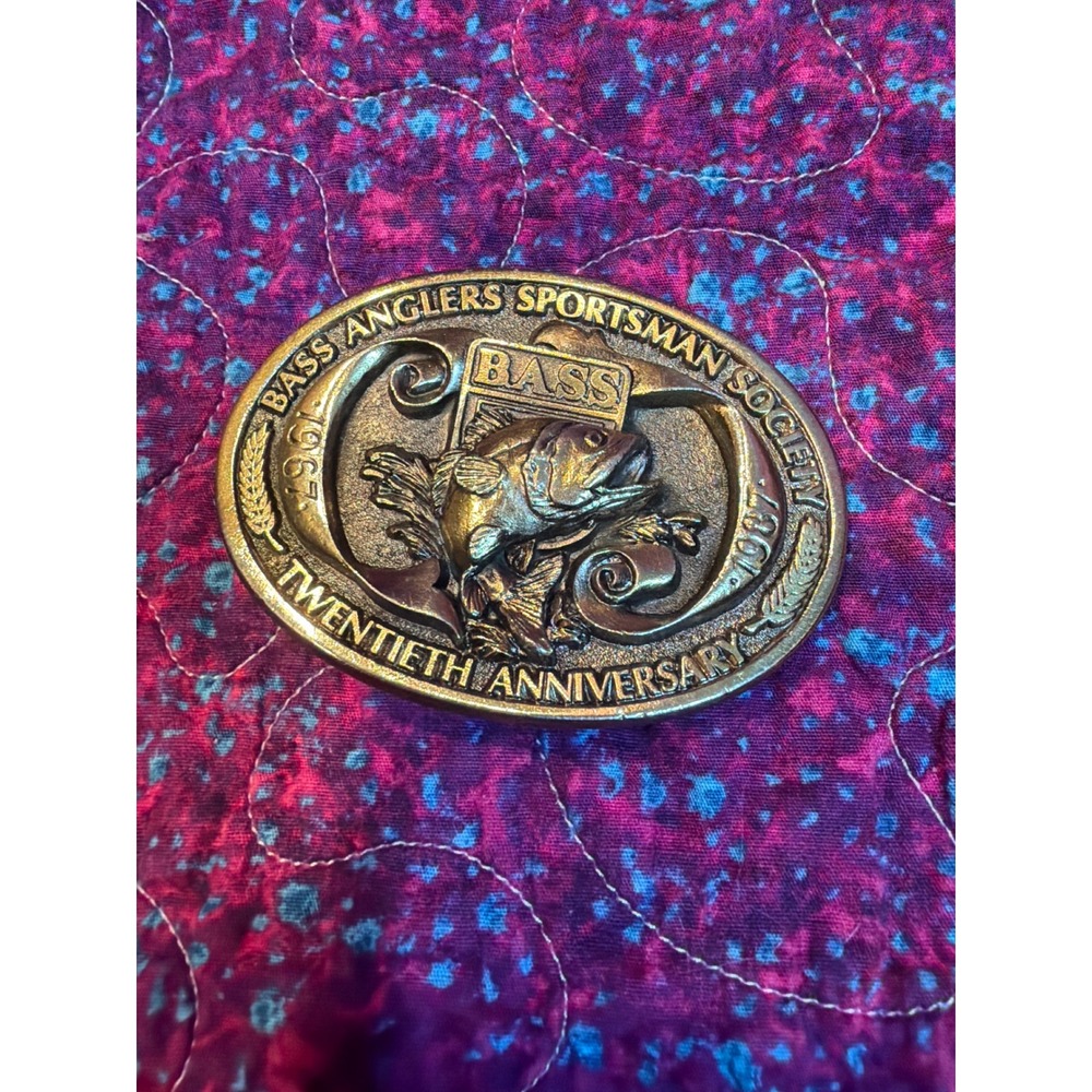 Vintage BASS Anglers Sportsman Society 20th Anniversary Belt Buckle 1987 Limited